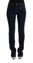 Blue Cotton Bootcut Flared Jeans Costume National