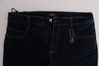 Blue Cotton Bootcut Flared Jeans Costume National