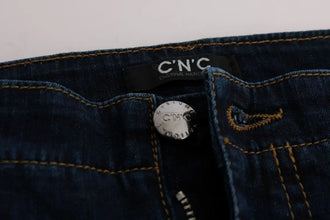 Blue Cotton Bootcut Flared Jeans Costume National