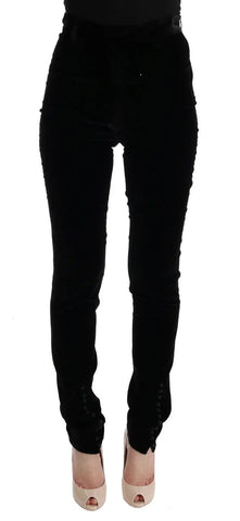 Black Velvet Slim Fit Pants Ermanno Scervino