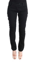 Black Cotton Slim Fit Casual Pants Ermanno Scervino