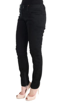 Black Cotton Slim Fit Casual Pants Ermanno Scervino