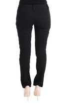 Black Cotton Slim Fit Casual Pants Ermanno Scervino