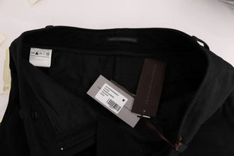 Black Cotton Slim Fit Casual Pants Ermanno Scervino