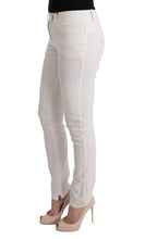 White Cotton Slim Fit Casual Pants Ermanno Scervino