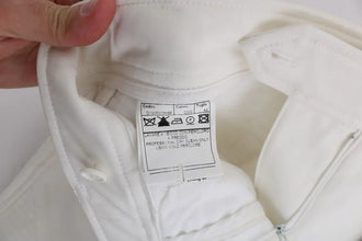White Cotton Slim Fit Casual Pants Ermanno Scervino