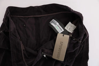 Brown Cotton Cropped Casual Pants Ermanno Scervino