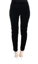 Black Viscose Blend Velvet Cropped Pants Ermanno Scervino