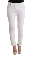 White Cotton Slim Fit Casual Pants Ermanno Scervino