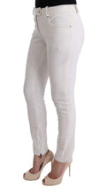 White Cotton Slim Fit Casual Pants Ermanno Scervino