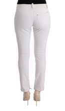 White Cotton Slim Fit Casual Pants Ermanno Scervino