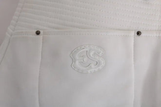 White Cotton Slim Fit Casual Pants Ermanno Scervino