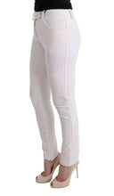 White Cotton Slim Fit Casual Pants Ermanno Scervino