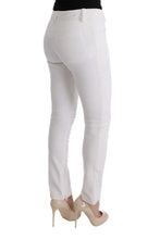 White Cotton Slim Fit Casual Pants Ermanno Scervino