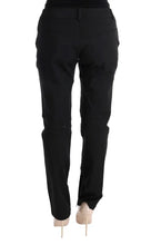 Black Cotton Slim Fit Casual Pants Ermanno Scervino