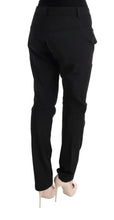 Black Cotton Slim Fit Casual Pants Ermanno Scervino