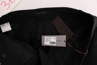 Black Cotton Slim Fit Casual Pants Ermanno Scervino