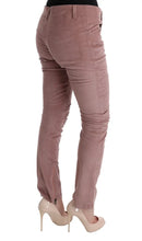 Pink Velvet Cropped Casual Pants Ermanno Scervino