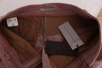 Pink Velvet Cropped Casual Pants Ermanno Scervino