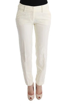 White Cotton Regular Fit Casual Pants Ermanno Scervino