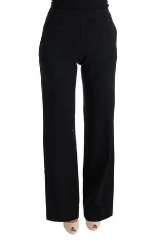 Black Viscose Flare Bootcut Pants Ermanno Scervino