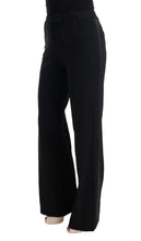 Black Viscose Flare Bootcut Pants Ermanno Scervino