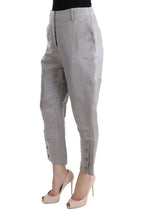 Gray Silk Cropped Casual Pants Ermanno Scervino
