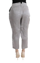 Gray Silk Cropped Casual Pants Ermanno Scervino