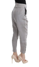 Gray Silk Cropped Casual Pants Ermanno Scervino