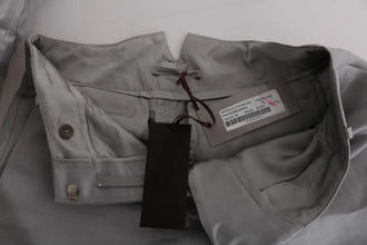 Gray Silk Cropped Casual Pants Ermanno Scervino