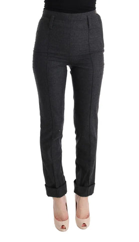 Gray Virgin Wool Skinny Casual Pants Ermanno Scervino