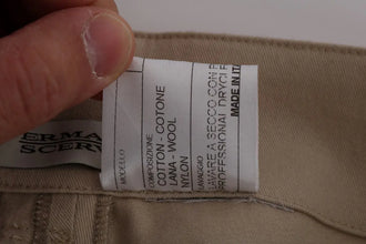 Beige Cotton Wool Regular Fit Pants Ermanno Scervino