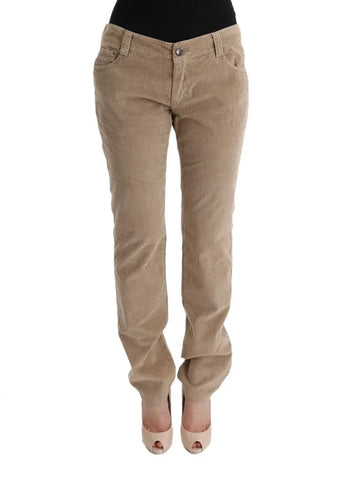 Beige Cotton Velvet Regular Fit Pants Ermanno Scervino
