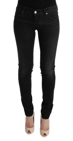 Black Denim Cotton Bottoms Slim Fit Jeans Acht