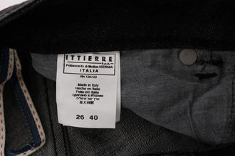 Black Denim Cotton Bottoms Slim Fit Jeans Acht
