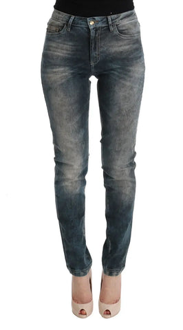 Blue Wash Cotton Blend Slim Fit Jeans Cavalli
