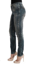 Blue Wash Cotton Blend Slim Fit Jeans Cavalli