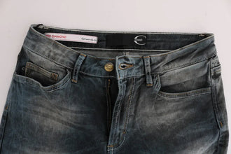 Blue Wash Cotton Blend Slim Fit Jeans Cavalli