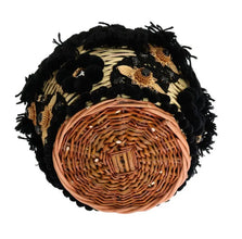 Beige Straw Snakeskin Pom Pom Crystal AGNESE Bag Dolce & Gabbana
