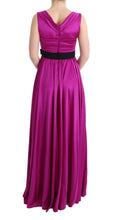 Pink Silk Stretch Shift Long Dress Dolce & Gabbana