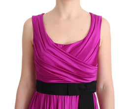 Pink Silk Stretch Shift Long Dress Dolce & Gabbana