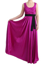 Pink Silk Stretch Shift Long Dress Dolce & Gabbana
