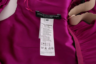 Pink Silk Stretch Shift Long Dress Dolce & Gabbana