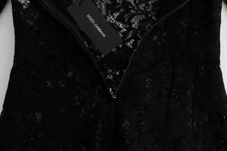 Black Floral Lace Chamomile Sicily Dress Dolce & Gabbana