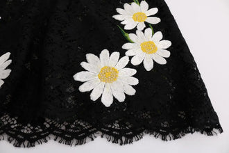 Black Floral Lace Chamomile Sicily Dress Dolce & Gabbana