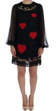 Black San Valentino Sequined Shift Dress Dolce & Gabbana