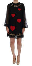 Black San Valentino Sequined Shift Dress Dolce & Gabbana