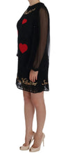 Black San Valentino Sequined Shift Dress Dolce & Gabbana