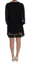 Black San Valentino Sequined Shift Dress Dolce & Gabbana