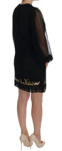 Black San Valentino Sequined Shift Dress Dolce & Gabbana